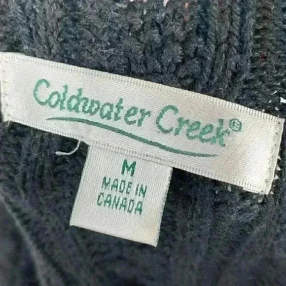 Coldwater creek sweater size M black knit half zip - Picture 8 of 10